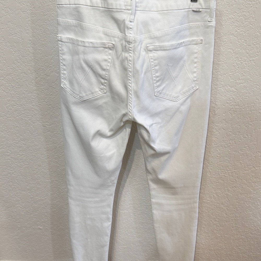 Mother High-Waisted Looker Ankle Fray White Jeans, Size 31 - Picture 4 of 15